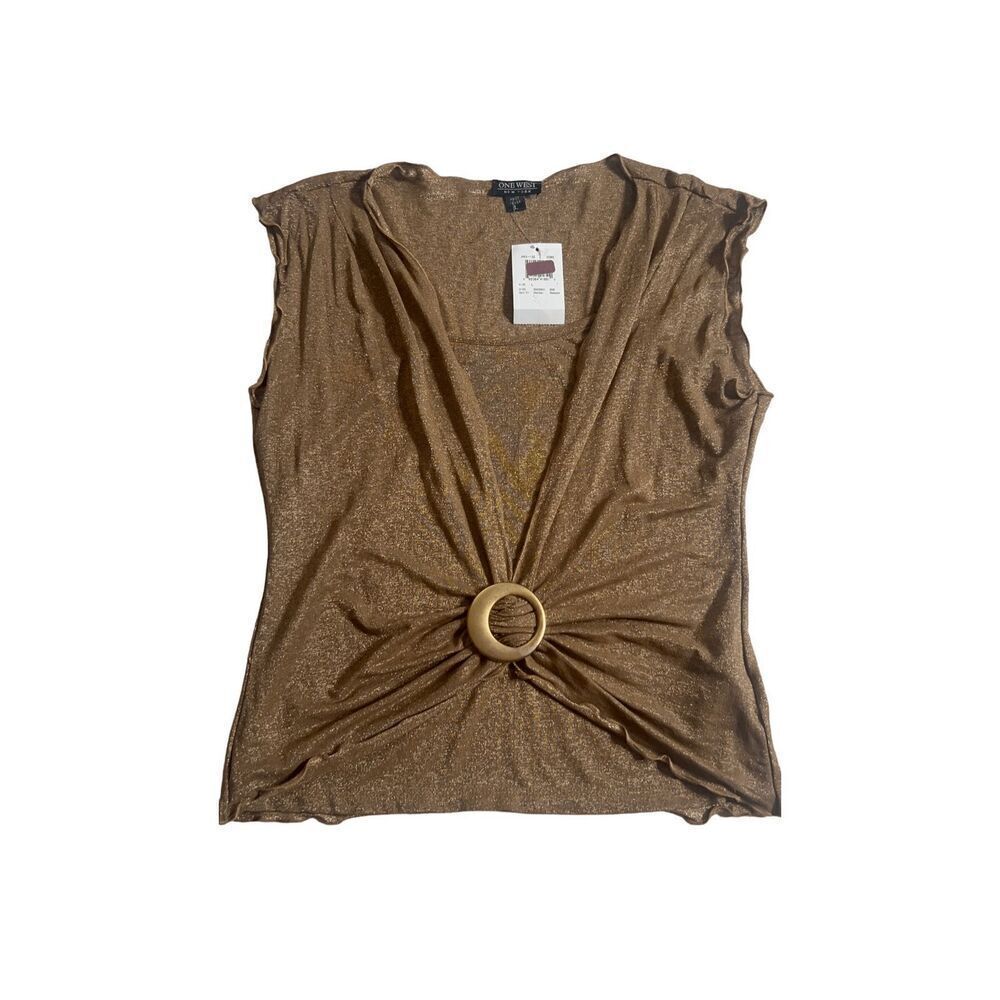 Vintage One West Brown Gold Top Large